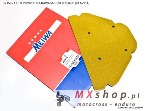 MIW (MEIWA) FILTR POWIETRZA KAWASAKI ZX 9R 98-03 (HFA2914) MIW (MEIWA) FILTR POWIETRZA KAWASAKI ZX 9R 98-03 (HFA2914)