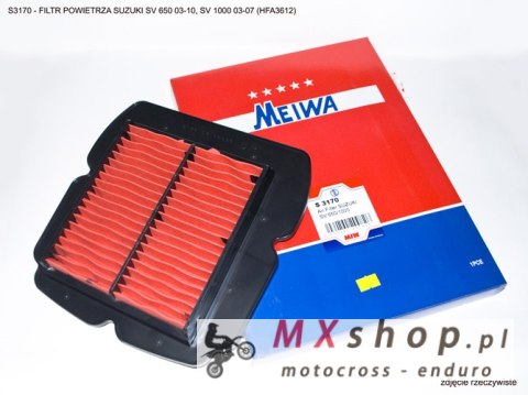 MIW (MEIWA) FILTR POWIETRZA SUZUKI SV 650 03-10, SV 1000 03-07 (HFA3612) (50) MIW (MEIWA) FILTR POWIETRZA SUZUKI SV 650 03-10, SV 1000 03-07 (HFA3612) (50)