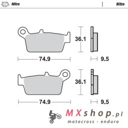 MOTO-MASTER KLOCKI HAMULCOWE KH131 SINTER METAL ENDURO: 21 (NITRO) HONDA: TYŁ CR80/85, CR125/250/500
