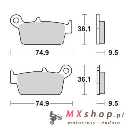 MOTO-MASTER KLOCKI HAMULCOWE KH131 SINTER METAL RACING: 12 (SINTERPRO SERIES RACING GP) HONDA: CR 80-125-250-500, XR 250-400-600
