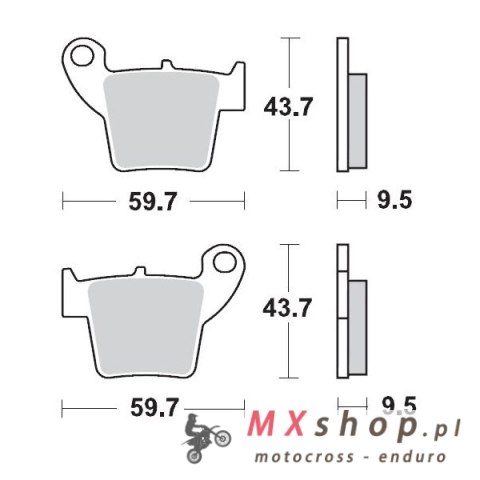 MOTO-MASTER KLOCKI HAMULCOWE KH346 NITRO RACING SINTER METAL SOFT: 22 (NITRO SPORT) CR 125-250, CRF 450 MOTO-MASTER KLOCKI HAMULCOWE KH346 NITRO RACING SINTER METAL SOFT: 22 (NITRO SPORT) CR 125-250, CRF 450