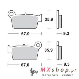 MOTO-MASTER KLOCKI HAMULCOWE KH367 SINTER METAL OEM: 11 (SINTERPRO RACING) KAWASAKI KXF 250 04-, KLX 450 07-, KXF 450 04-, KXE 4
