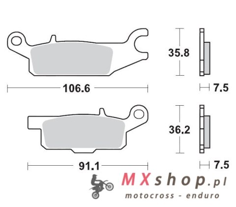 MOTO-MASTER KLOCKI HAMULCOWE KH443 SINTER METAL OEM: 11 (SINTERPRO RACING) YAMAHA: YFM 700 GRIZZLY PRZÓD-LEWY