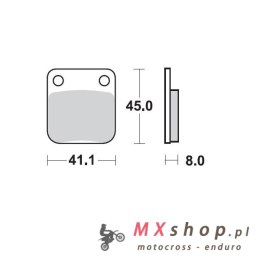 MOTO-MASTER KLOCKI HAMULCOWE KH54 SINTER METAL OEM: 11 (SINTERPRO RACING) SUZUKI: DR 125-200, HUSQVARNA: CR/WR 125-250-360,