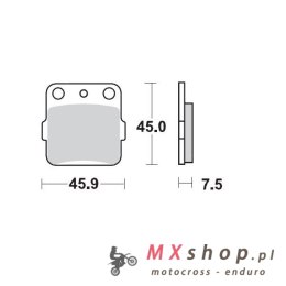 MOTO-MASTER KLOCKI HAMULCOWE KH84 SINTER METAL OEM: 11 (SINTERPRO RACING) KAWASAKI: KX 65-80-85-100, HONDA: TRX 300-400 EX,