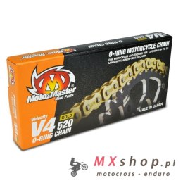 MOTO-MASTER ŁAŃCUCH NAPĘDOWY V4-520G O-RING GOLD CHAIN ŁAŃCUCH NAPĘDOWY KOLOR ZŁOTY (120 OGNIW, ZAPINKA W ZESTAWIE)