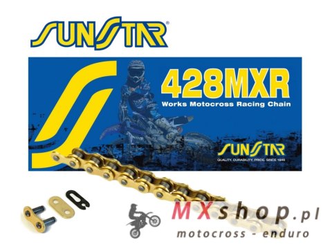 SUNSTAR ŁAŃCUCH NAPĘDOWY 428MXR-142G (428NZ3) MOTOCROSS DO 150 CCM (KOLOR ZŁOTY) (22,2KN) OTWARTY + ZAPINKA - WYPRZEDAŻ SUNSTAR ŁAŃCUCH NAPĘDOWY 428MXR-142G (428NZ3) MOTOCROSS DO 150 CCM (KOLOR ZŁOTY) (22,2KN) OTWARTY + ZAPINKA - WYPRZEDAŻ