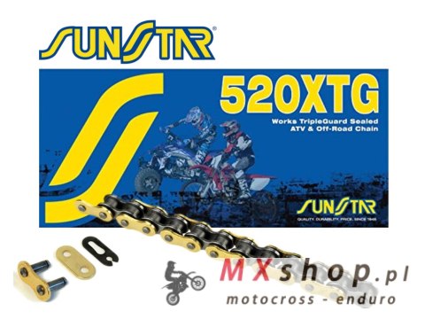 SUNSTAR ŁAŃCUCH NAPĘDOWY 520XTG-118G OFF ROAD DO 750 CCM (TG RING) KOLOR ZŁOTY OTWARTY + ZAPINKA (520XTG118G) SUNSTAR ŁAŃCUCH NAPĘDOWY 520XTG-118G OFF ROAD DO 750 CCM (TG RING) KOLOR ZŁOTY OTWARTY + ZAPINKA (520XTG118G)