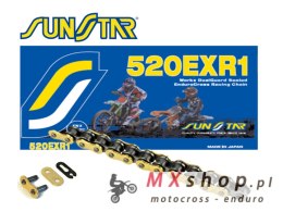 SUNSTAR ŁAŃCUCH NAPĘDOWY 520EXR1-114G ENDURO DO 450 CCM (DG RING) KOLOR ZŁOTY (520VT2) OTWARTY + ZAPINKA (520EXR1114G)