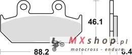 TRW ZF KLOCKI HAMULCOWE KH124 KH412 ORGANIC HONDA VT 600 SHADOW '88, NX 650 DOMINATOR 90-94, VFR 750 86-87, CBR 1000 F 87-88, PR