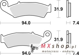 TRW ZF KLOCKI HAMULCOWE KH125 SPIEK METALICZNY SINTER OFFROAD (WYCZYNOWE) HONDA CR 125 / 250 87-94, NX / XR 250 88-95, CR 500 87