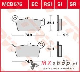TRW ZF KLOCKI HAMULCOWE KH131 SINTER OFFROAD HONDA CRF 230 08-10, XR 250 88-97, XR 600 91-99, YAMAHA WR 125 98-07, TYŁ