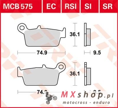 TRW ZF KLOCKI HAMULCOWE KH131 SINTER OFFROAD HONDA CRF 230 08-10, XR 250 88-97, XR 600 91-99, YAMAHA WR 125 98-07, TYŁ TRW ZF KLOCKI HAMULCOWE KH131 SINTER OFFROAD HONDA CRF 230 08-10, XR 250 88-97, XR 600 91-99, YAMAHA WR 125 98-07, TYŁ