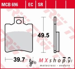TRW ZF KLOCKI HAMULCOWE KH193 ORGANIC APRILIA MIJITO CUSTOM 50 99-13, SUZUKI AY 50 KATANA 97-04, PRZÓD (PROMOCJA)