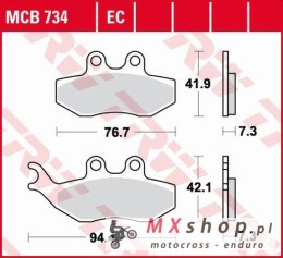 TRW ZF KLOCKI HAMULCOWE KH194 ORGANIC APRILIA SX 50 14-, YAMAHA DT 50 04-08, TZR 50 03-20, XT 125 05-11, PRZÓD (PROMOCJA)