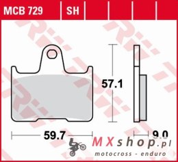 TRW ZF KLOCKI HAMULCOWE KH254 ORGANIC SUZUKI GSXR 600 04-05, GSF 650 05-06, GSXR 750 04-05, GSX 1400 01-07, TYŁ