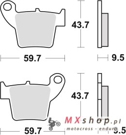 TRW ZF KLOCKI HAMULCOWE KH346 SINTER OFFROAD (WYCZYNOWE) HONDA CRF 250 04-, CRF 450 02-, TYŁ