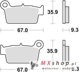 TRW ZF KLOCKI HAMULCOWE KH367 SINTER OFFROAD KAWASAKI KXF 250 04-, KLX 450 07-, KXF 450 04-, KXE 450 10-, SUZUKI RMZ 250 04-, RM
