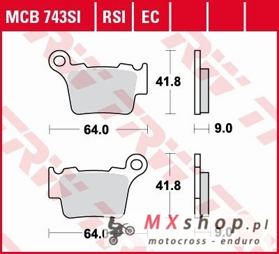 TRW ZF KLOCKI HAMULCOWE KH368 ORGANIC BMW G 450 X / SMR 08-11, KTM EXC / SX 125 04-16, EXC / SX 250 03-17, EXC 300 04-, EXC 350 TRW ZF KLOCKI HAMULCOWE KH368 ORGANIC BMW G 450 X / SMR 08-11, KTM EXC / SX 125 04-16, EXC / SX 250 03-17, EXC 300 04-, EXC 350