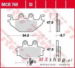 TRW ZF KLOCKI HAMULCOWE KH377 ORGANIC YAMAHA MT 125 14-, YZF 125 08-18, TYŁ
