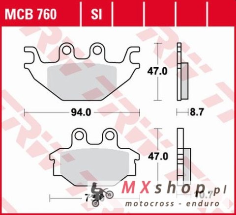 TRW ZF KLOCKI HAMULCOWE KH377 ORGANIC YAMAHA MT 125 14-, YZF 125 08-18, TYŁ TRW ZF KLOCKI HAMULCOWE KH377 ORGANIC YAMAHA MT 125 14-, YZF 125 08-18, TYŁ