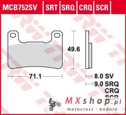 TRW ZF KLOCKI HAMULCOWE KH379 CARBON RACING (WYCZYNOWE) KAWASAKI HP2 18-, ZX10R 08-15, SUZUKI GSXR 600 / 750 04-10, GSXR 1000 04
