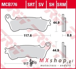 TRW ZF KLOCKI HAMULCOWE KH388 ORGANIC HONDA CBF 500 04-08, CBF 600 04-15, NT 700 V 06-13, XL 700 V 08-13, XL 1000 V 04-13, SUZUK