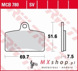 TRW ZF KLOCKI HAMULCOWE KH399 ORGANIC APRILIA RS4 50 11-, RS4 125 11-, TUONO 125 17-, PRZÓD