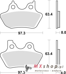 TRW ZF KLOCKI HAMULCOWE KH400 SINTER STREET HARLEY-DAVIDSON XL / XLH 883 99-03, XL 1200 00-03, FLHR / FLHT / FLSTC / FLTRI / FXD