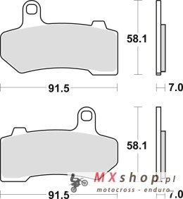 TRW ZF KLOCKI HAMULCOWE KH409 SINTER STREET HARLEY-DAVIDSON 1130 / 1250 / 1584 / 1690 / 1750 / 1800 / 1870 / 1923 06-21,TYŁ