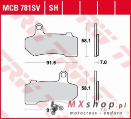 TRW ZF KLOCKI HAMULCOWE KH409 SINTER STREET HARLEY-DAVIDSON 1130 / 1250 / 1584 / 1690 / 1750 / 1800 / 1870 / 1923 06-21,TYŁ