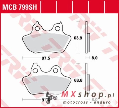 TRW ZF KLOCKI HAMULCOWE KH434 SINTER STREET HARLEY DAVIDSON 1450 / 1584 / 1800 06-10, TYŁ TRW ZF KLOCKI HAMULCOWE KH434 SINTER STREET HARLEY DAVIDSON 1450 / 1584 / 1800 06-10, TYŁ
