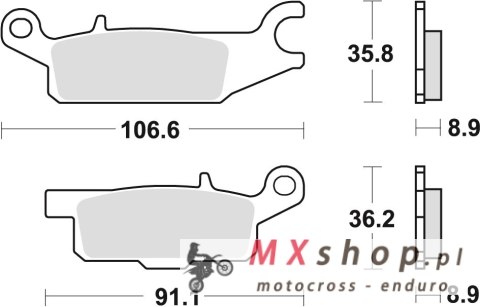 TRW ZF KLOCKI HAMULCOWE KH445 SINTER OFFROAD YAMAHA GRIZZLY YFM 550 09-20, GRIZZLY YFM 700 07-20, TYŁ TRW ZF KLOCKI HAMULCOWE KH445 SINTER OFFROAD YAMAHA GRIZZLY YFM 550 09-20, GRIZZLY YFM 700 07-20, TYŁ