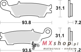 TRW ZF KLOCKI HAMULCOWE KH450 SINTER OFFROAD YAMAHA YZ 125 08-, WR 250 15-, YZ 250 07-, WR 450 16-, YZ 450 08-, PRZÓD