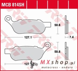 TRW ZF KLOCKI HAMULCOWE KH458 SINTER STREET HARLEY-DAVIDSON 1584 / 1690 / 1750 / 1800 08-, TYŁ