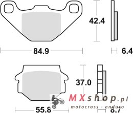 TRW ZF KLOCKI HAMULCOWE KH67/2 ORGANIC APRILIA PEGASO 125 90-91, KYMCO JIVE 50 04-06, LONCIN CONQUEROR 200 05-, TYŁ