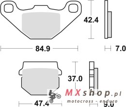 TRW ZF KLOCKI HAMULCOWE KH83 ORGANIC DERBI SENDA 50 12-17, KAWASAKI KLX 110 10-, KMX 125 87-98, SUZUKI UE 125 / 150 01-03, PRZÓD