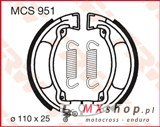 TRW ZF SZCZĘKI HAMULCOWE YAMAHA DT 50, DT 100, MX 100 (110X25MM) (Y504) (PROMOCJA)
