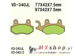 VESRAH KLOCKI HAMULCOWE KH135 / KH214 SPIEK METALICZNY (ZŁOTE) (MADE IN JAPAN)