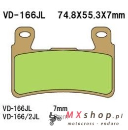 VESRAH KLOCKI HAMULCOWE KH265 / KH296 SPIEK METALICZNY (ZŁOTE) HONDA CBR/VTR PRZÓD (7MM) (MADE IN JAPAN)
