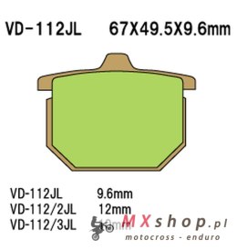 VESRAH KLOCKI HAMULCOWE KH31 / KH29 / KH30 SPIEK METALICZNY (ZŁOTE) (MADE IN JAPAN)