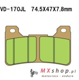 VESRAH KLOCKI HAMULCOWE KH390 SPIEK METALICZNY (ZŁOTE) HONDA CBR 600/900 RR PRZÓD (MADE IN JAPAN)