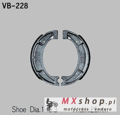 VESRAH SZCZĘKI HAMULCOWE YAMAHA XT 500/550/600 (Y510) TYŁ (MADE IN JAPAN) VESRAH SZCZĘKI HAMULCOWE YAMAHA XT 500/550/600 (Y510) TYŁ (MADE IN JAPAN)