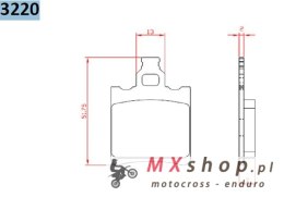 BRENTA KLOCKI HAMULCOWE KH60 KH337 ORGANIC APRILIA RS 50 95-10, RX 50 91-03, TUAREG 125 88-89, KTM SX 60 98-00, SX 65 00-03, TYŁ
