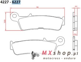 BRENTA KLOCKI HAMULCOWE KH755 SPIEK METALICZNY (ZŁOTE) OFF ROAD YAMAHA YZ 450 '20-, PRZÓD (FT 6227)