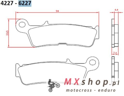BRENTA KLOCKI HAMULCOWE KH755 SPIEK METALICZNY (ZŁOTE) OFF ROAD YAMAHA YZ 450 '20-, PRZÓD (FT 6227) BRENTA KLOCKI HAMULCOWE KH755 SPIEK METALICZNY (ZŁOTE) OFF ROAD YAMAHA YZ 450 '20-, PRZÓD (FT 6227)