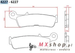 BRENTA KLOCKI HAMULCOWE KH755 SPIEK METALICZNY (ZŁOTE) YAMAHA YZ 450 '20-, PRZÓD (FT 4227)