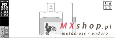 GALFER KLOCKI HAMULCOWE KH047 PÓŁMETALICZNE SCOOTER (GRUBOŚĆ 8,0MM) GALFER KLOCKI HAMULCOWE KH047 PÓŁMETALICZNE SCOOTER (GRUBOŚĆ 8,0MM)