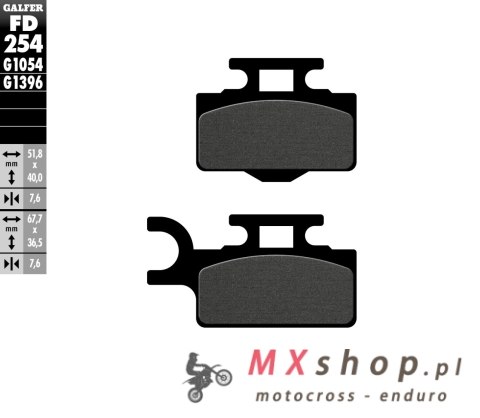 GALFER KLOCKI HAMULCOWE KH302 PÓŁMETALICZNE (KX65 PRZÓD) GALFER KLOCKI HAMULCOWE KH302 PÓŁMETALICZNE (KX65 PRZÓD)