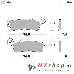 MOTO-MASTER KLOCKI HAMULCOWE SINTER METAL ENDURO: 21 (NITRO) PRZÓD / PRZEDNIE KH755 FANTIC XX 125, XEF/XXF 250/450, XEX 250 '22-
